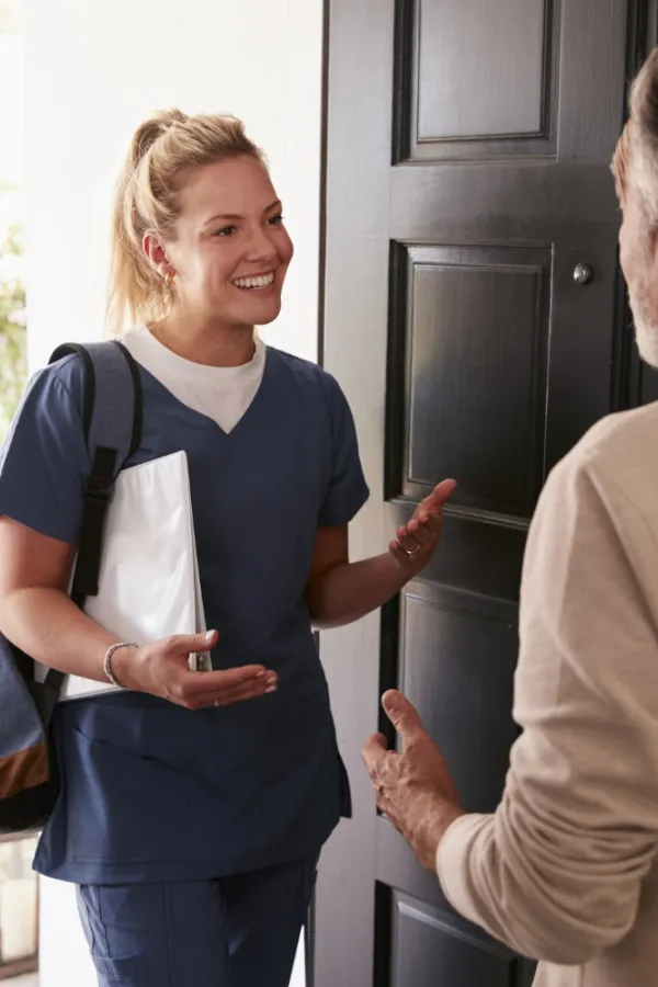 Illustration de la page d’accueil montrant un infirmier